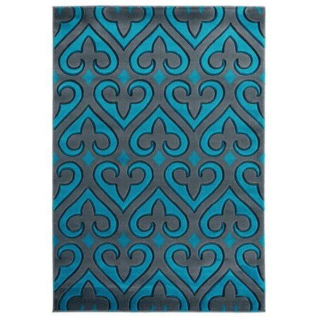 Manmade 5 ft. 3 in. x 7 ft. 6 in. Bristol Heartland Turquoise Rectangle Area Rug MA3650355